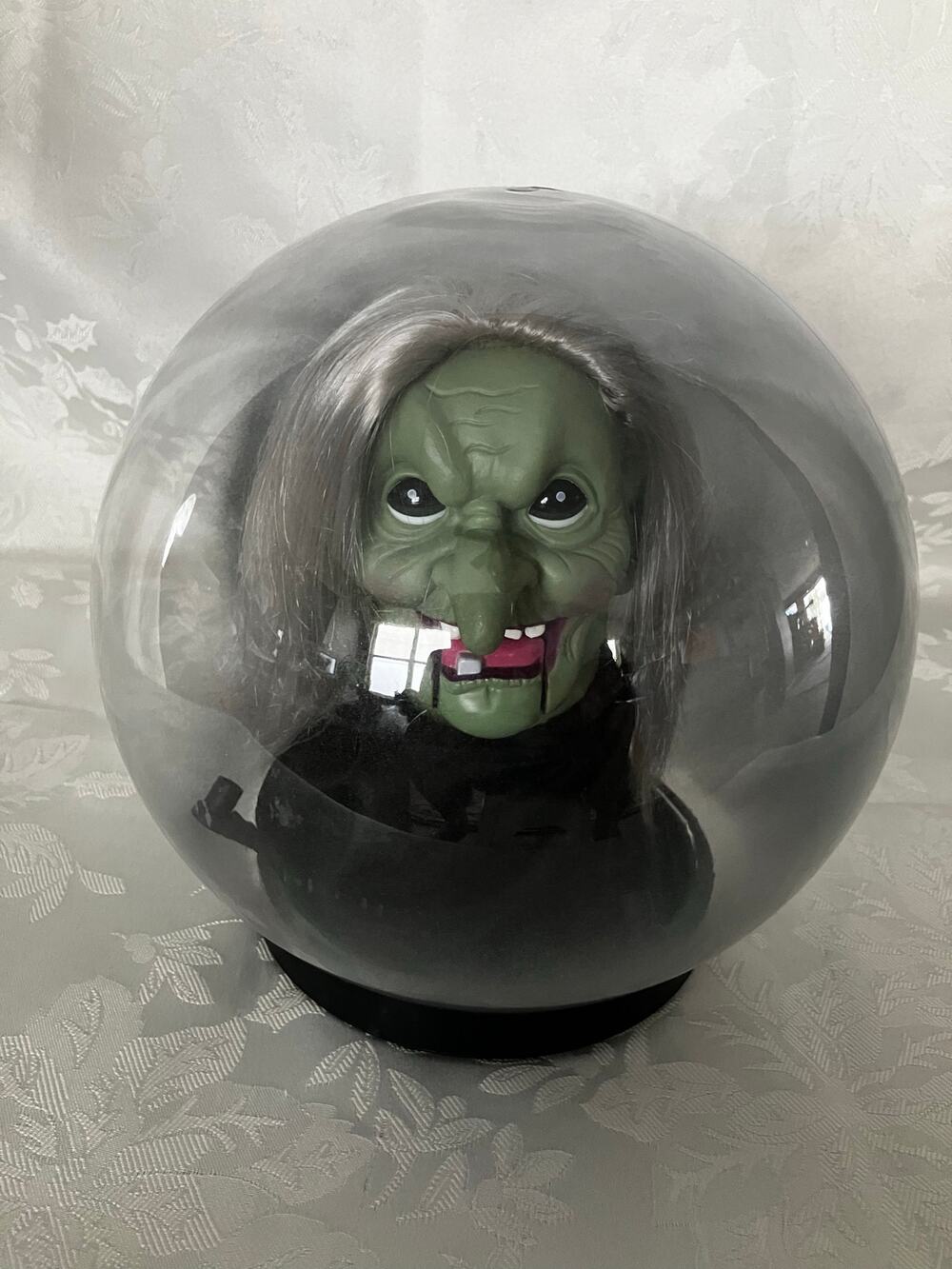 Halloween Witch Head Crystal Ball Globe Prop Spooky Decor Parts Repurpose